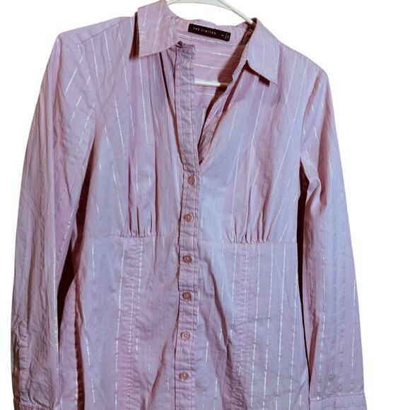 The Limited Pink Button Down Shirt with sparkle size M - Picture 2 of 10